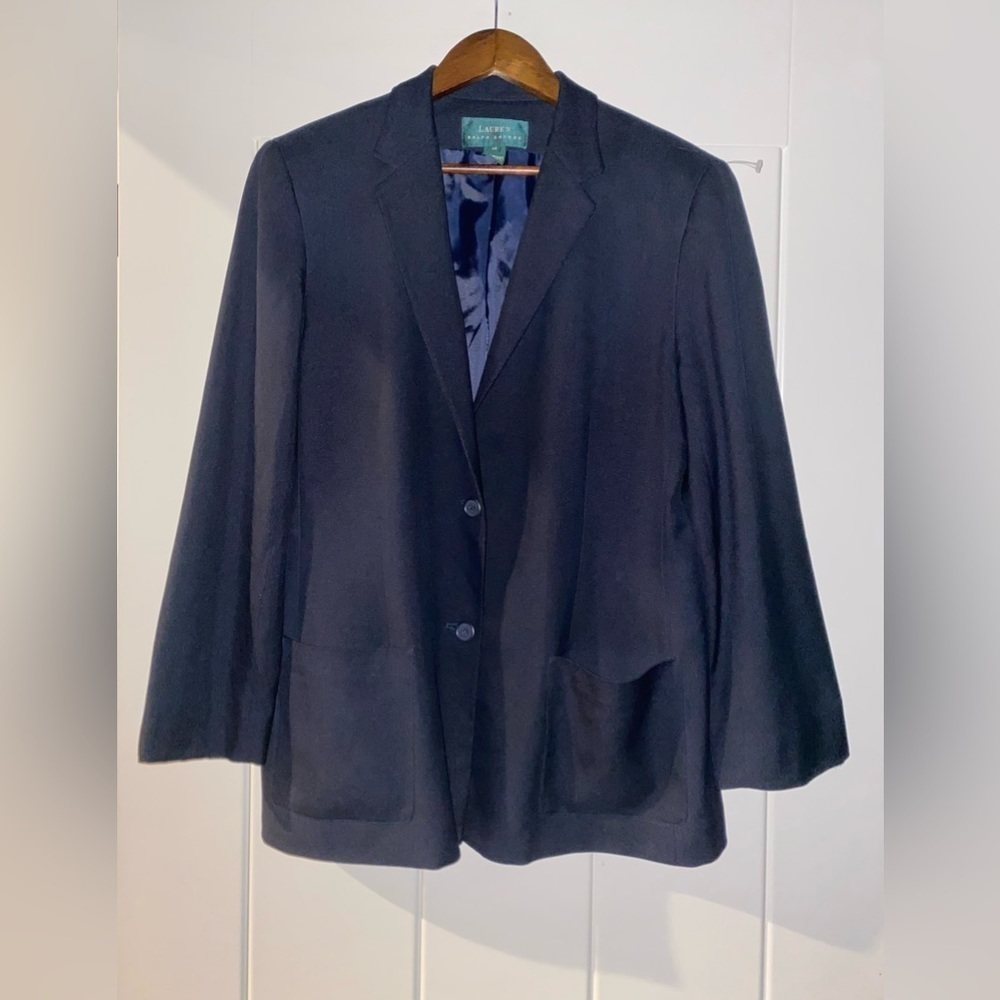 Lauren Ralph Lauren Women 14 Silk Blazer Quiet Luxury Old Money Business Work